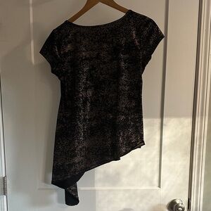 BONGO Black and Gold Asymmetrical Blouse